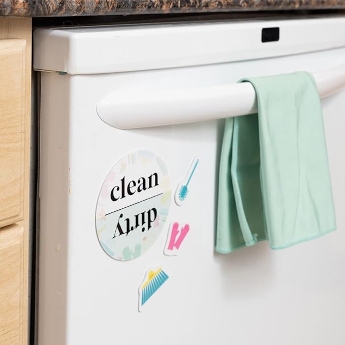 M.C. Squares Reusable, Erasable Cleaning Organizer Super Bundle | 36 Count with Checklist, Labels, Reminders, Jotter, and 6 Smudge-Free Tackie Markers | Cling to Stainless Steel & Glass | USA Made