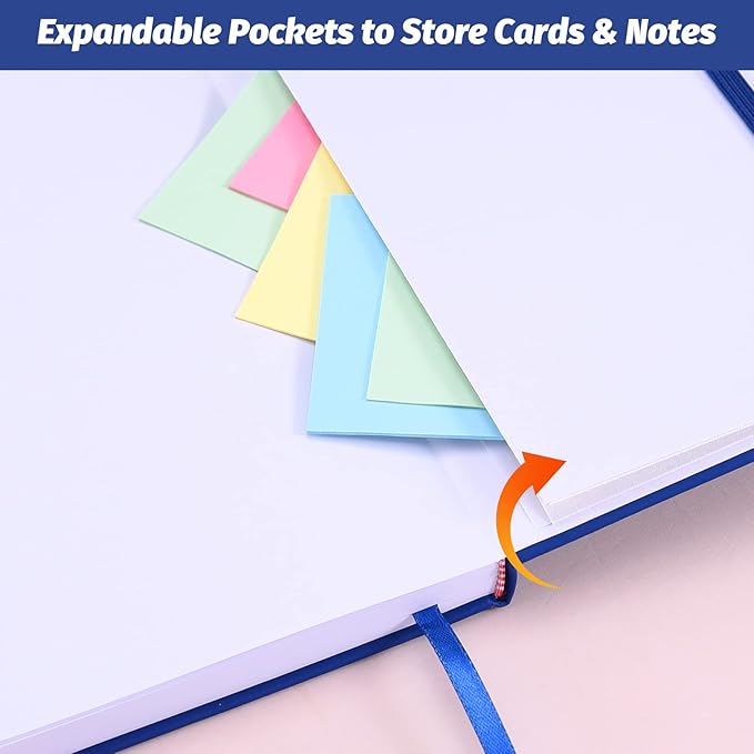 SUIN Hardcover-Journal-Notebooks, A5 Lined Journals Notebook for Writing 200 Pages, 8.2 x 5.5 inch, Classic Ruled Notebooks for Work/Travel/College (Navy Blue- 1 Pack)