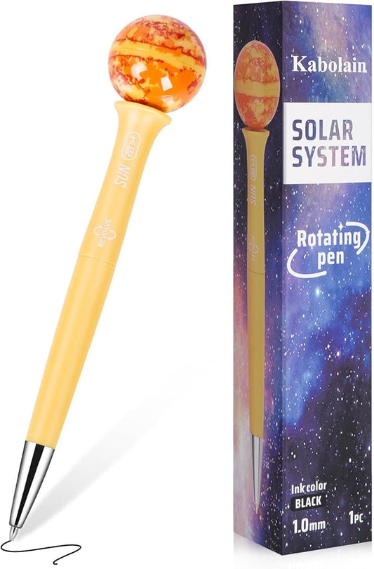 Rotating Gel Ink Rollerball Sun Pen, 1.0mm Black Nib, Students Decompress the Rotary Pen,with Quick-Drying Ink Suitable for Schools, Offices