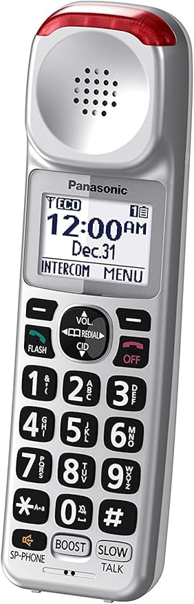Panasonic New DECT 6.0 Cordless Phone Handset Accessory Talking Caller ID Compatible with KX-TGM450S Series Cordless Phone Systems - KX-TGMA45S (Silver)