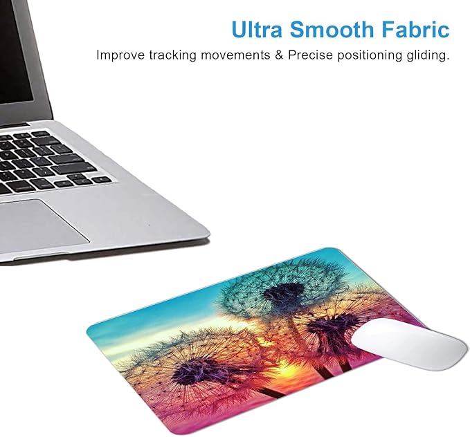Dandelion Mouse Pad Non-Slip Rubber Base Gaming MousePads for Computers Laptop Office,Cute Mouse Pads with Designs for Women,9.5"x7.9"x0.12"(240mm x 200mm x 3mm)
