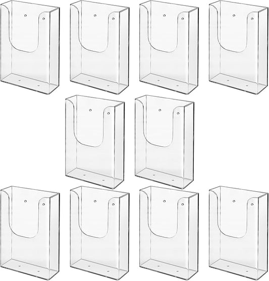 zavekia Brochure Holder, 4 x 6 Inches Brochure Holder Wall Mount Literature Holder Clear Flyer Holder Wall Mounted (10 pack)