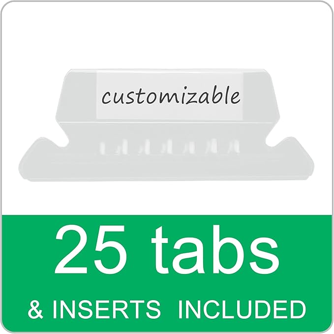 Cyan Blue Hanging File Folders,25 Packs Letter Size File Folder,Designed for Bulky Files,Filing Cabinet,1/5 Adjustable Tabs for Office,School,Home