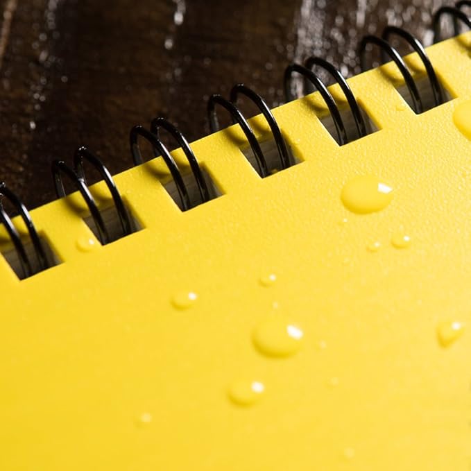Rite in the Rain Weatherproof Top Spiral Notebook, 3" x 5", Yellow Cover, Universal Pattern, 6 Pack (No. 135L6)