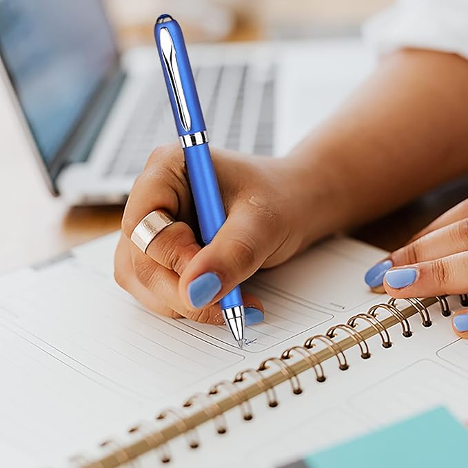 Gel Ink Rollerball Stylus Pen - 18 Pack,1.0mm Gel Pen Bold Point,2 in 1 Capacitive Stylus Pen,Large Capacity Blue Ink,Writing Smoothly for Office,Business,Gift,Metal Silver Clip,Kaka Rabbit