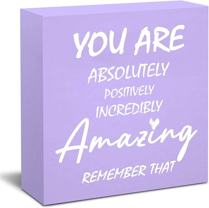 Purple Office Decor Desk Accessories Inspirational Purple Gifts for Women You are Amazing Purple Motivational Positive Office Decor Sign Desk Decorations for Women Home & Office Cute Desk Accessories