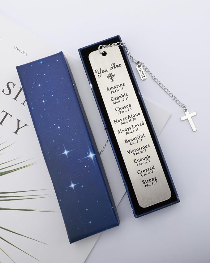 Religious Christian Confirmation Gifts Bookmark for Women, Baptism Gifts for Teen Girls Teenage First Communion Gift for Girls Graduation Birthday Gift for Her Stocking Stuffers for Teen Girl Boy
