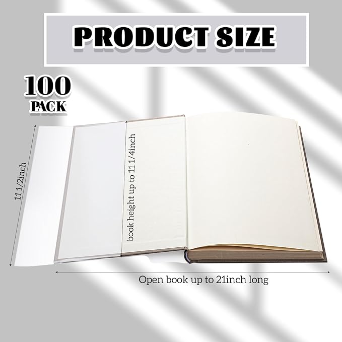 ReliThick 100 Pack Adjustable Clear Book Cover for Book with 11.25 x 21, Plastic Waterproof Sleeve for Textbook Paperback, with Self Adhesive Closure, Against Dust, Wear Protector(Clear)
