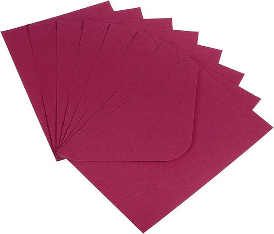 PATIKIL Mini Envelopes, 50 Pack Gift Cards Business Cards Envelope for Greeting Weddings, Dark Red