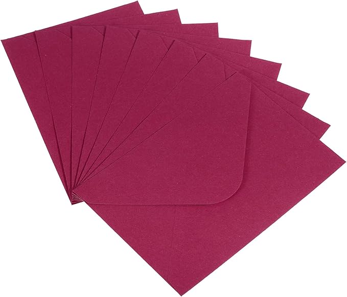PATIKIL Mini Envelopes, 50 Pack Gift Cards Business Cards Envelope for Invitation Graduation, Dark Red