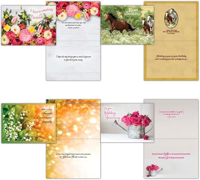 All Occassion Greeting Cards - King James Version Scriptures - Assorted Designs - 48 Count