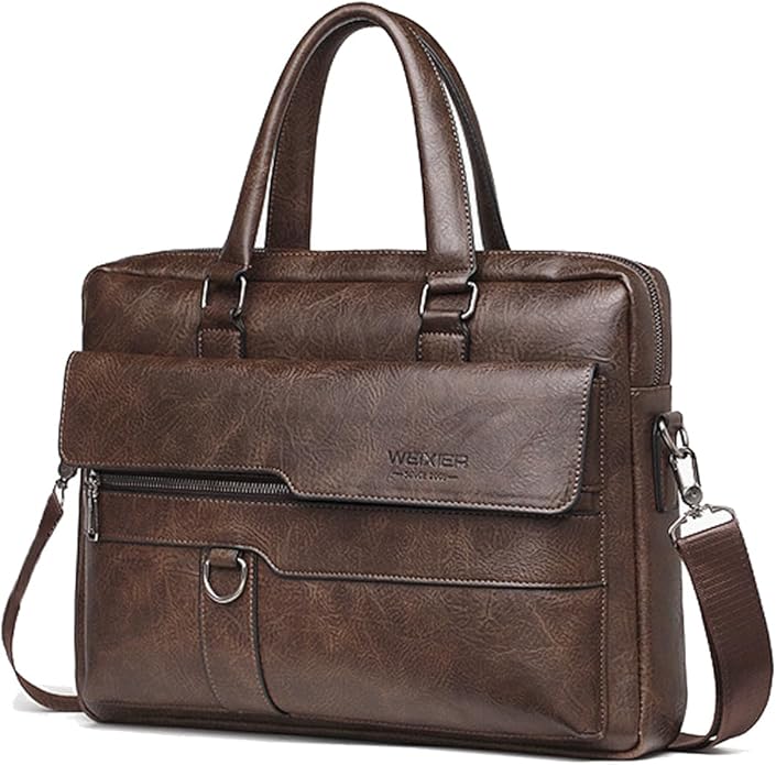 Mens Messenger Bag Leather 15.6 Inches Laptop Briefcase Large Laptop Bag Satchel Crossbody Bag