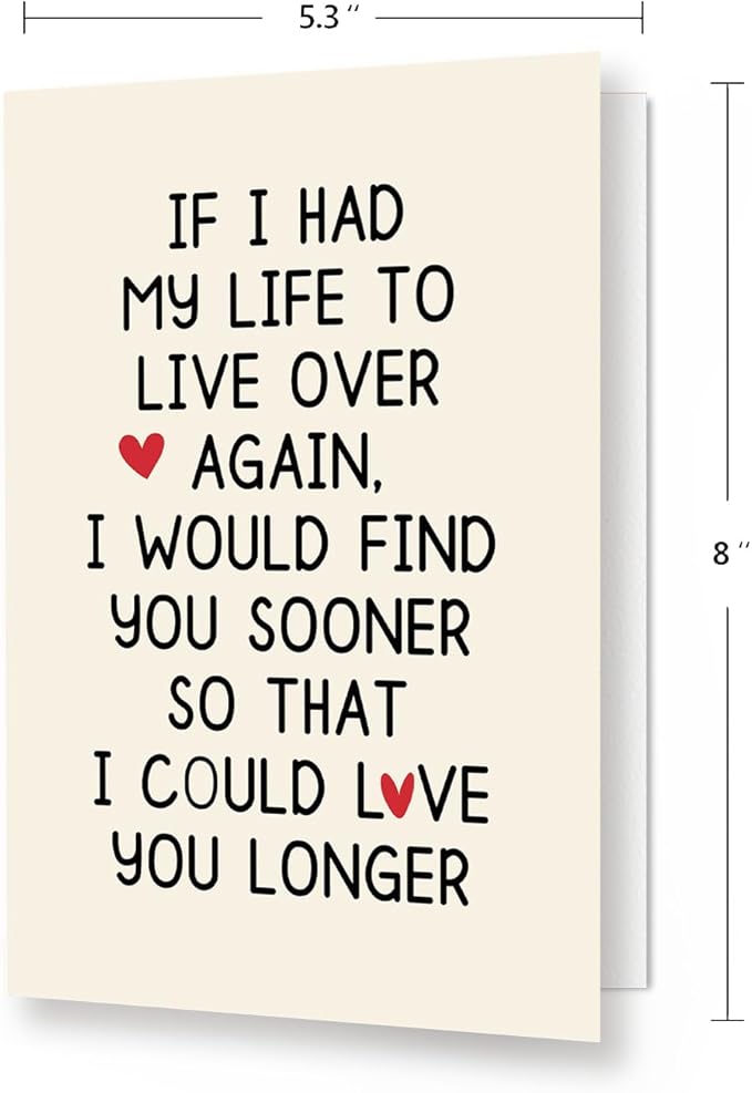 Romantic Valentines day or Birthday Card for Men Women Boyfriend Girlfriend, Funny Anniversary Card for Husband Wife