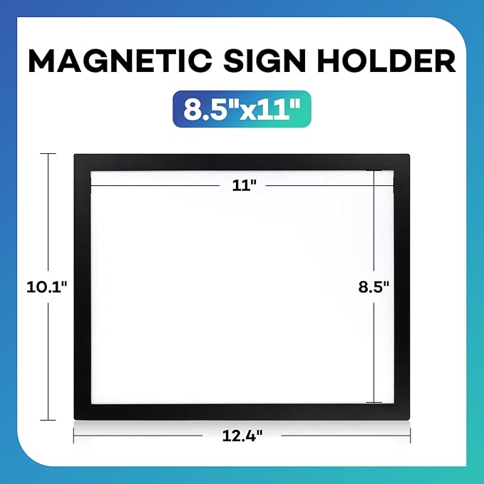 20 Pack Magnetic Sign Holder 8.5 x 11,Self-Adhesive Magnetic Wall Mount Sign Holder, Magnetic Document Holder for Wall Window Office Poster Store