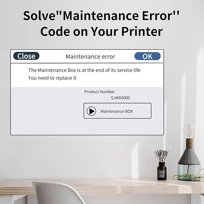 HEG SJMB4000 Remanufactured SJMB4000 Maintenance Box C33S021601/C33S021602 for Colorworks CW-C4000 C4000 C4000e C4020 C4030 Color Inkjet Lable Printer(2 Pack)