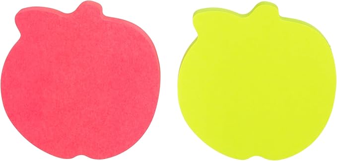 Post-it Notes, Apple Shape, Assorted Colors, 2.6x2.6 in, 2 Pads, 75 Sheets/Pad (7350-APL)