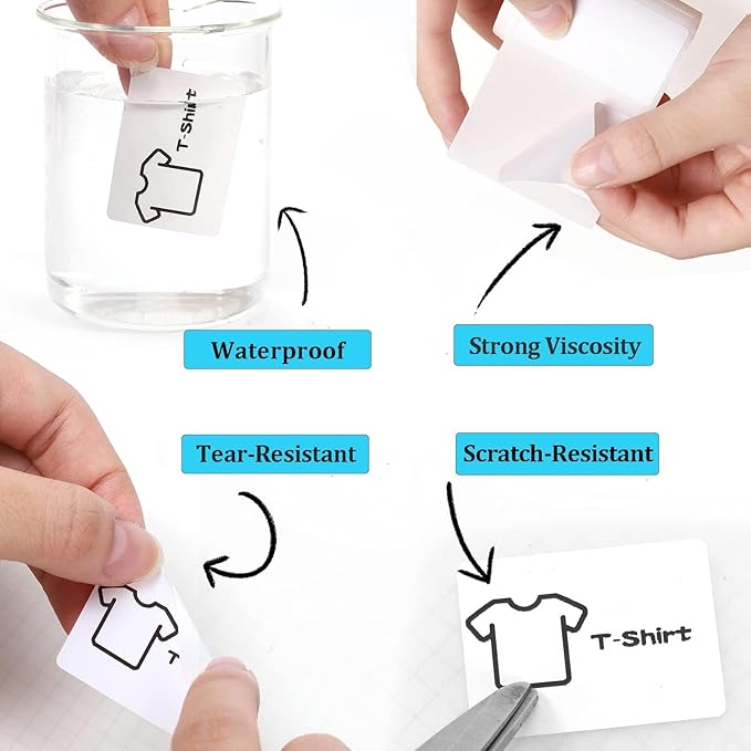 Phomemo M220 Labels - 3 Rolls, 100 Labels/Roll, Square, Black on White, 1.97"x3.15" (50x80mm), Compatible with M110/M220/M221/M120/M200 Printers