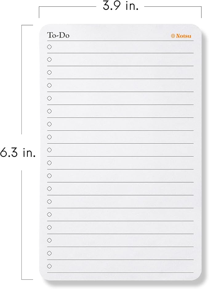 Notsu To Do List Small Desk Notepad 2 Pack | Minimalist To-Do Checklist Task Memo Note Pads with Premium Thick Paper, 3.9" x 6.3"