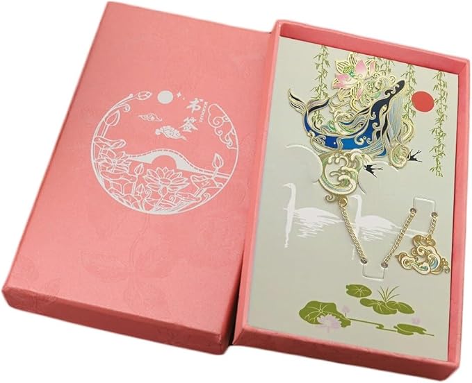 MOZART Kunai Gift Box Chinese Style Brass Bookmark Classical Mythological Characters Mountain and Sea Sutra Series Creative Cultural Copper Bookmark Metal Bookmarks