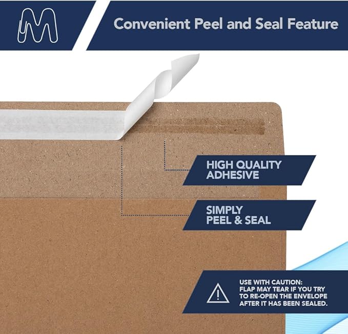 MOS A2 Invitation Envelopes – 4-3/8" X 5-3/4" Kraft Mailing Envelopes Self Seal (500 Count) – 120GSM/ 32LB Bond Heavy Duty – For Greeting Cards, Card Making, RSVP Cards, Wedding Invites