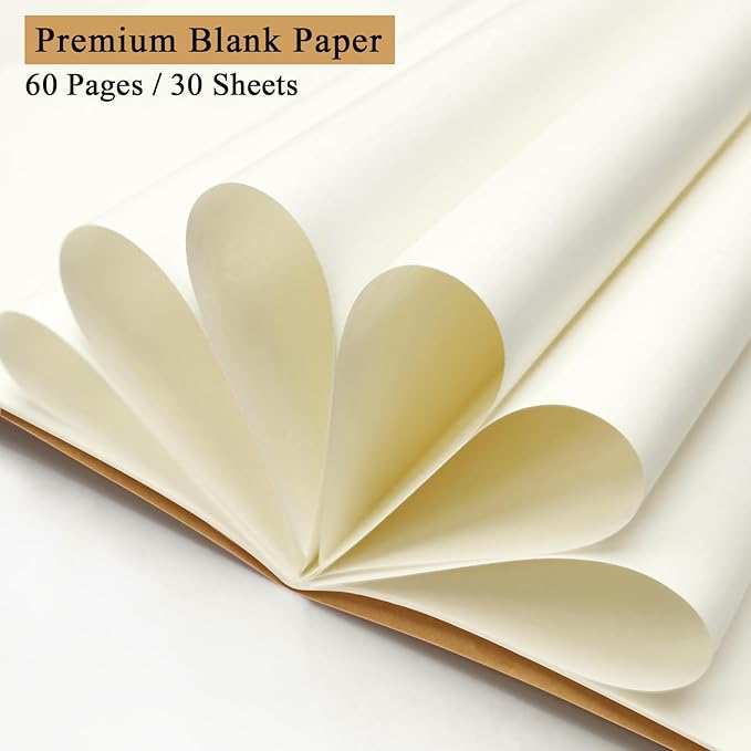 24 Pack Blank Books for Kids - 5.5"x 8.3", 60 Pages - Small Journals Bulk, Girls Notebooks for Drawing & Writing, Sketchbooks with Kraft Brown Soft Cover, Unlined Paper, A5 Travel Size