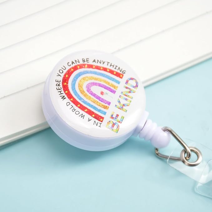 5pcs Badge Reels Holder Retractable with ID Clip for Nurse Name Tag Card Cute Nursing Doctor Teacher Student Medical MD Work Office