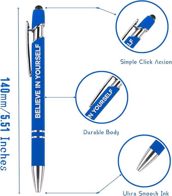 Up to 480 Pcs Personalized Pens in Bulk, Custom Metallic Printed Name Pens with Black Ink, Customized Pens Bulk with Stylus-Great Gift Ideas(Silver 12 Colors)