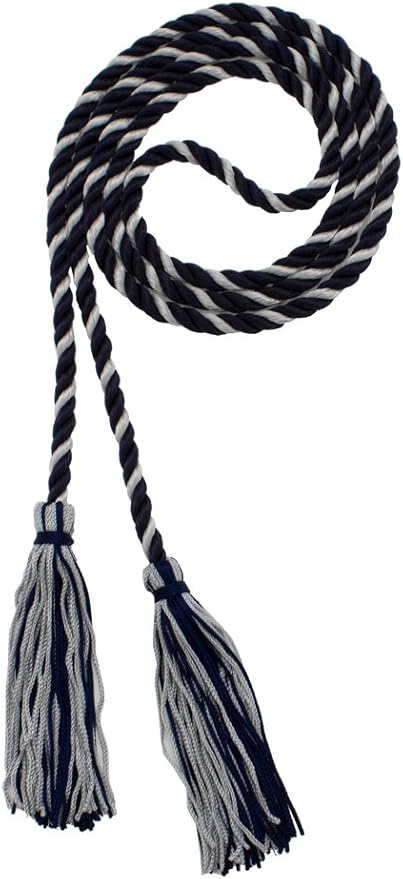Tassel Depot Graduation Honor Cord - Navy/Gray - Every School Color Available - Made in USA