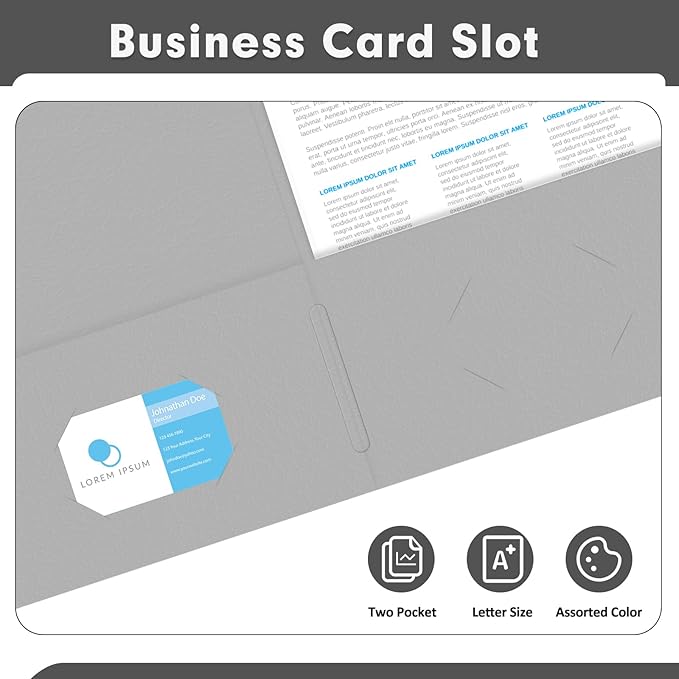 Two Pocket Folders, PANDRI 75 Pack 2 Pocket Folders, Letter Size Paper File Folder for School Office Home Business, Assorted 5 Colors