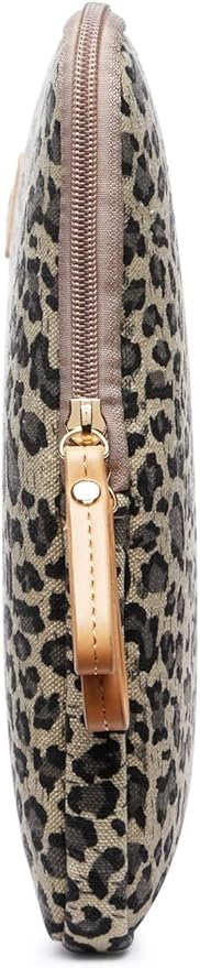 XSKN 14 inch Yellow Cheetah Zipper Canvas Fabric Stylish Leopard's Spots Print Style Laptop Sleeve for MacBook/Dell/HP/Lenovo/Sony/Toshiba/Acer/Samsung/Haier etc.