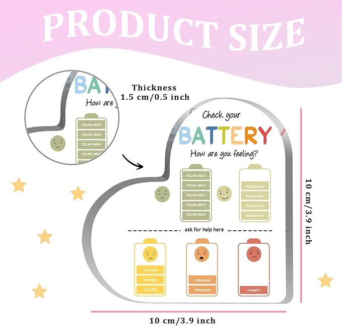 Mental Health Gift, Mental Health Decor, Mindfulness Decor for Therapy Office Acrylic Heart Gift, Mental Health Decorations for Social Worker Classroom School Counseling Therapist Supplies Educational