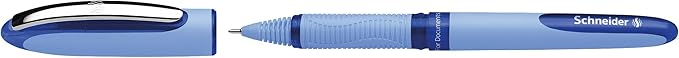 Schneider One Hybrid N Rollerball Pen, 0.5 mm Hybrid Needle Tip, Light Blue Barrel, Blue Ink, Box of 10 Pens (183503)