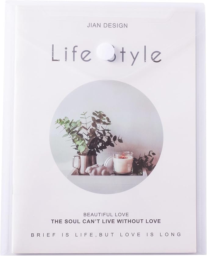 8.5 x 11 Vertical Clear Letter Sized Plastic Envelopes Document File Storage Holder 20 Pack Hook Loop Closure