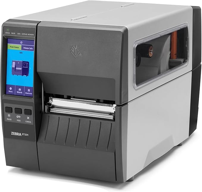 Zebra ZT231 (Zebra ZT230 Replacement) | Thermal Transfer & Direct Thermal 203 DPI | ZT23142-T01000FZ | USB, Serial, Ethernet, Bluetooth Connectivity, Tear Bar | Includes Jetset Software