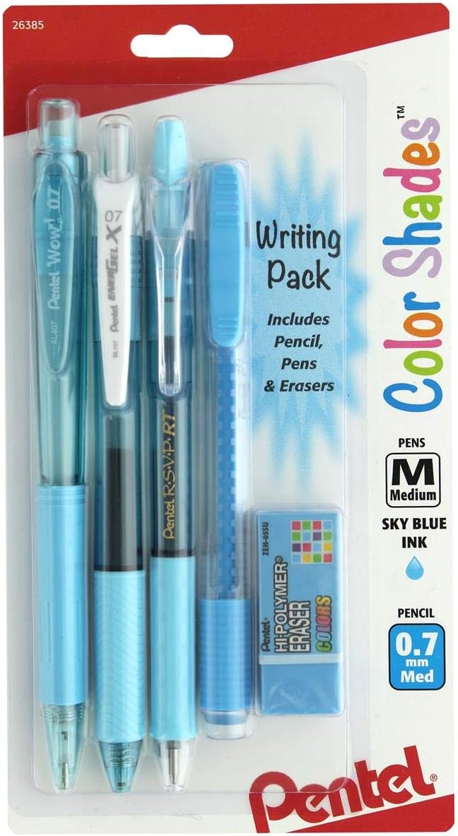 Pentel Color Shades Writing Pack - Pastel Sky Blue (BLBKALZBPS)