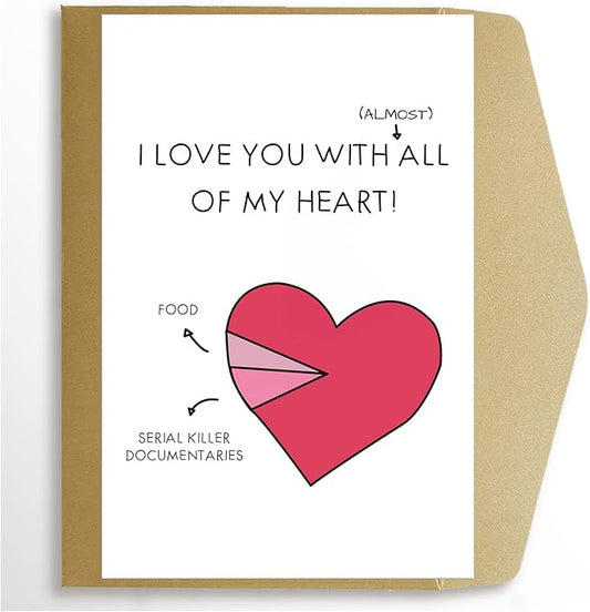 Funny Anniversary Card for Boyfriend, Humorous Valentines Day Card, Almost of My Heart Card, Naughty Birthday Card