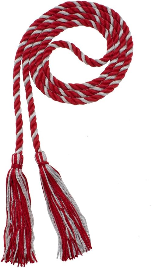 Tassel Depot Graduation Honor Cord - Red/Gray - Every School Color Available - Made in USA