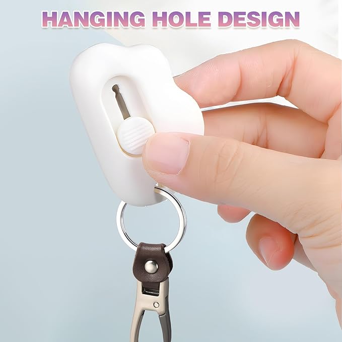 Mini Cloud Box Cutters Retractable Cute, 3 Pcs Small Utility Knives, Portable Letter Opener Slide Open with Keychain Hole, for Office School Stationery, Cutting Box Envelopes Papercutting