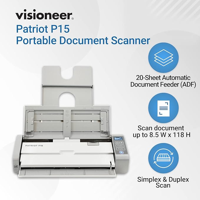 Visioneer Patriot P15 Portable Document Scanner