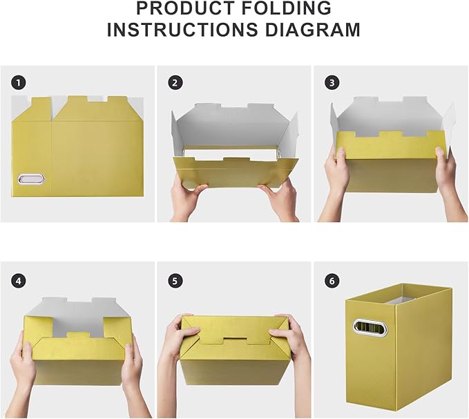 Oterri File Organizer, Small Storage Box, Cardboard File Folder Organizer, Collapsible File Box, Hanging File Organizer for Letter Size, Portable File Box with Handle, Only Box (Olive,2 Packs)