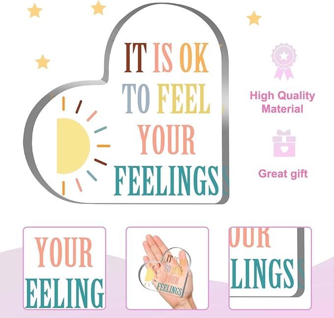 Mental Health Awareness Decor, Psychotherapy Affirmations Heart Acrylic Sign, School Counselor Sign, Therapy Office Decor, Positive Sayings Gifts for School Home Therapy Office Living Room Bedroom