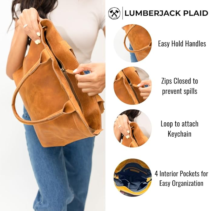 Rosewood Leather Tote Bag for Women - Genuine Leather Laptop Shoulder Bag, Large and Durable Tote, Perfect for Everyday Use