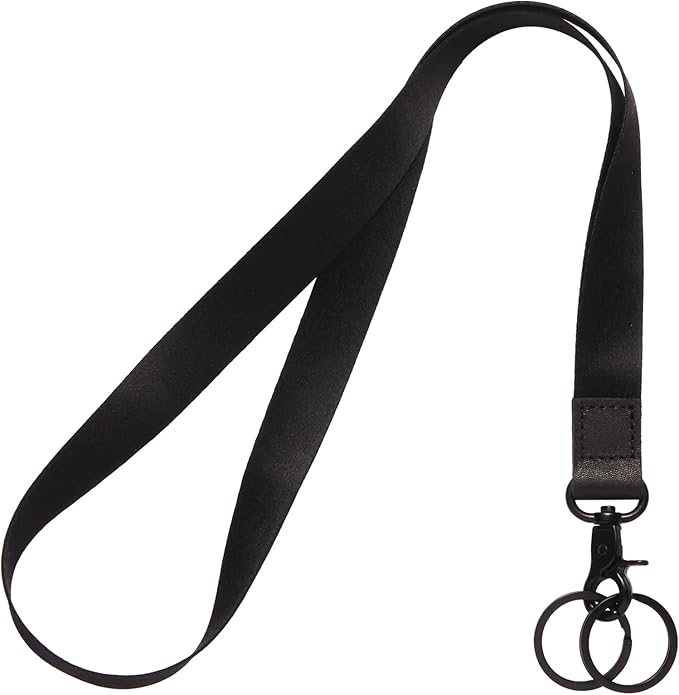 XCHIN Lanyards for Keys, Black Keychain Long Lanyard for Women Men, Cute Neck Lanyard for ID Badges Wallet
