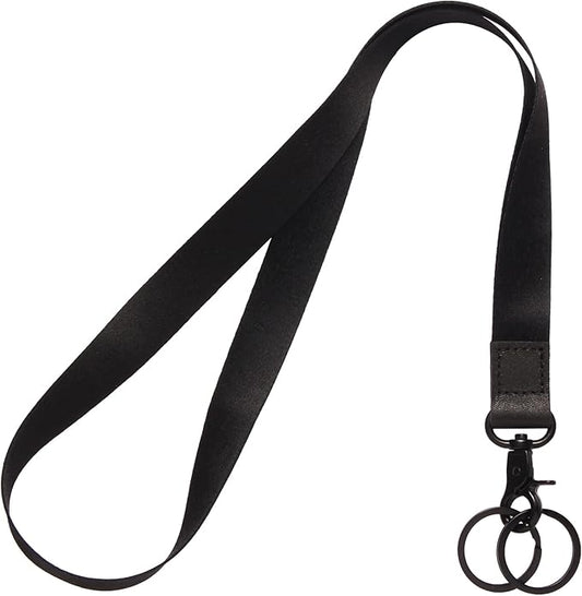 XCHIN Lanyards for Keys, Black Keychain Long Lanyard for Women Men, Cute Neck Lanyard for ID Badges Wallet