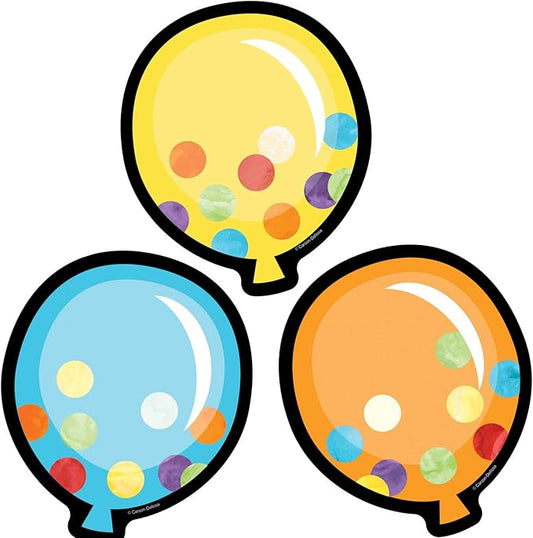 Carson Dellosa Celebrate Learning 36-Piece Colorful Balloons Bulletin Board Cutouts, Balloon Cutouts for Bulletin Boards, Birthday and Party Bulletin Board Decorations, Birthday Classroom Décor