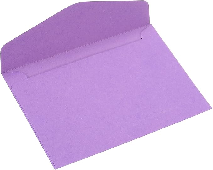 PATIKIL Mini Envelopes, 100 Pack Paper Blank Small Items Storage Business Card Holder for Greeting Note Party, Purple