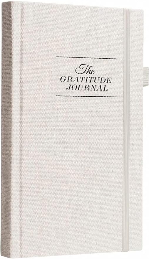 The Gratitude Journal: Inspire Thankfulness, Mindfulness, Positivity, Happiness,Upgraded with Pen Holder, Inner Pocket & Elastic Closure Band (Beige)