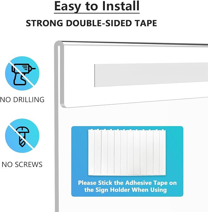 MaxGear 11x17 Acrylic Sign Holder Wall Mount Sign Holder with Double-Sided Tape Clear Plastic Flyer Holder Acrylic Picture Frame Paper Poster Document Holder for Home Office Restaurant,3 Pack