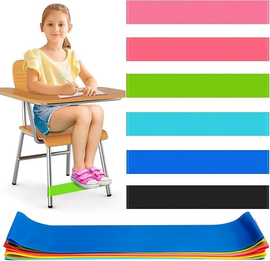 25 Pack Chair Bands for Kids with Fidgety Feet, ADHD Tools for Kids, ROOKEA Sensory Classroom Must Haves for ADHD Kids Fidget Chair Bands ADD Autism ADHD Chair Bands for Classroom Home Chairs