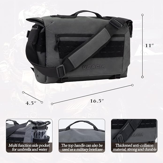 VEAGIA Messenger bag Laptop bag Briefcase Molle system Tactical style Detachable shoulder strap Shoulder Bags